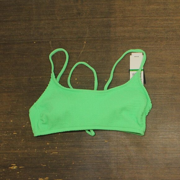 NWT Salt + Cove Juniors Rib Scrunch Scoop-Neck Bikini Top Mint Tea Green L - Picture 5 of 9